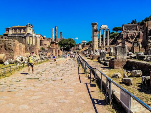 The Via Sacra (Sacred Way) in the Foro Romano of Rome