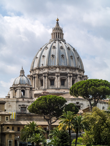 The cupola of St. Peter's Basilica, designed by Michelangelo