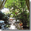 The brakfast garden at Hotel Villa Gaia, Taormina