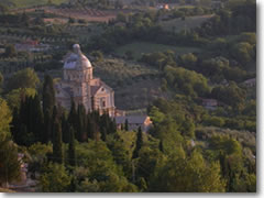 The Tempio di San Biagio is a nearly perfect example of Renaissance architecture designed by Antoio da Sangallo the Elder just outside the walls of Montepulciano.