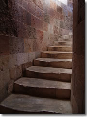 The long, winding staircase up the Leaning Tower of Pisa